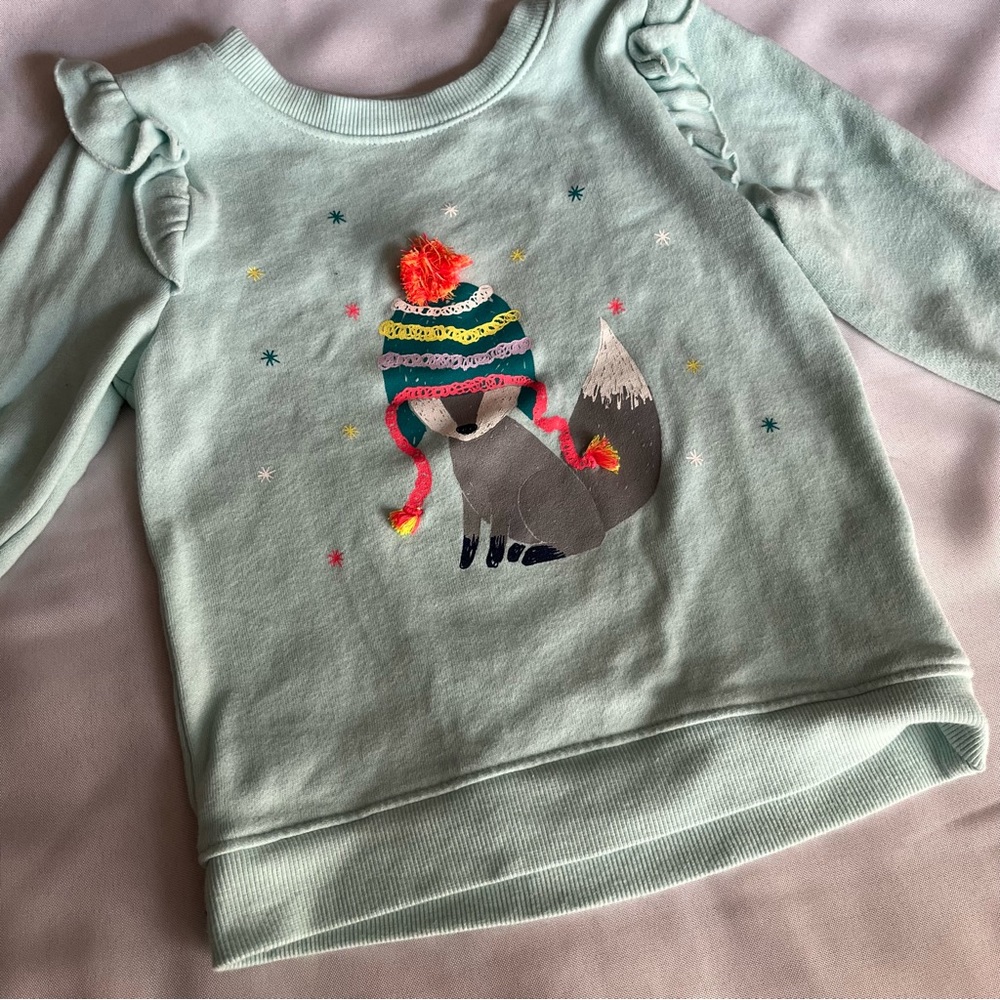 Sweatshirt tunic length ruffles